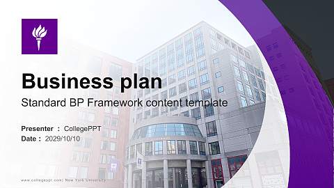 New York University Competition/Entrepreneurship Contest PPT Template