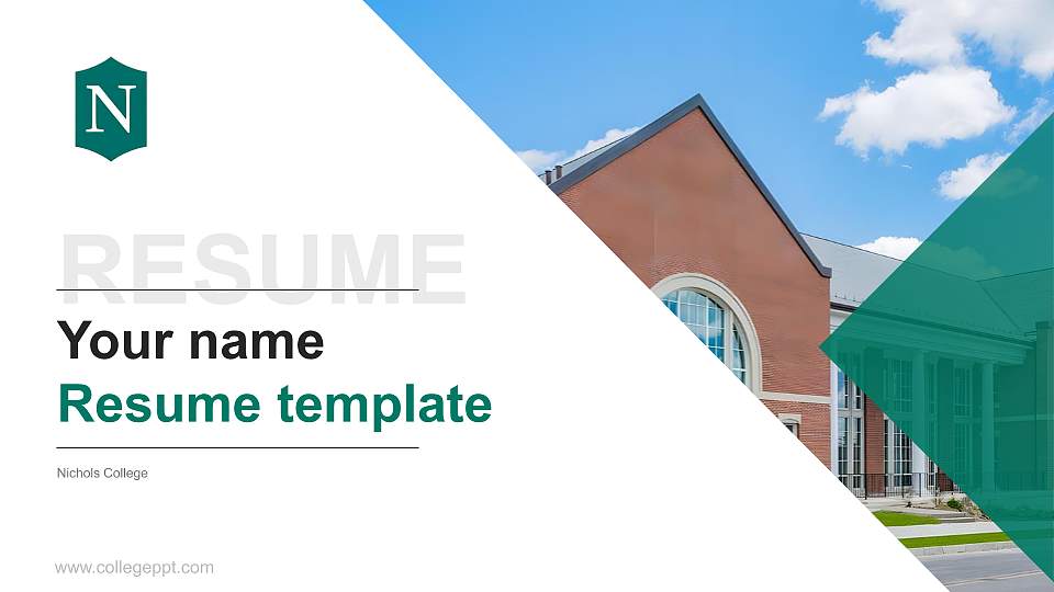 Nichols College Resume PPT Template16:9 ratio PPT effect preview image