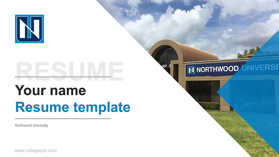 Northwood University Resume PPT Template16:9 ratio PPT effect preview image