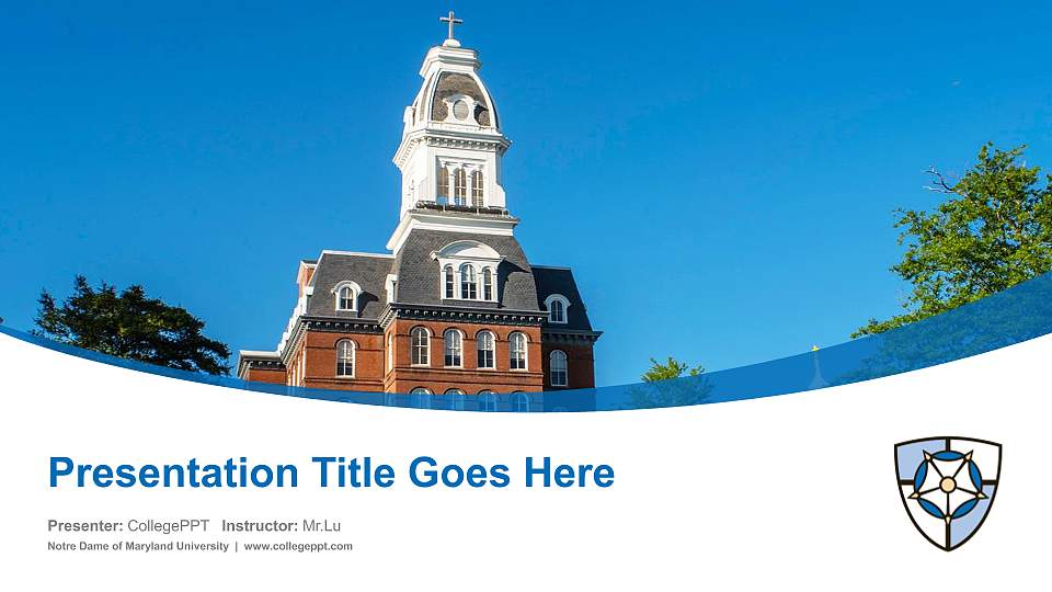 Notre Dame of Maryland University Course/Courseware Creation PPT Template16:9 ratio PPT effect preview image