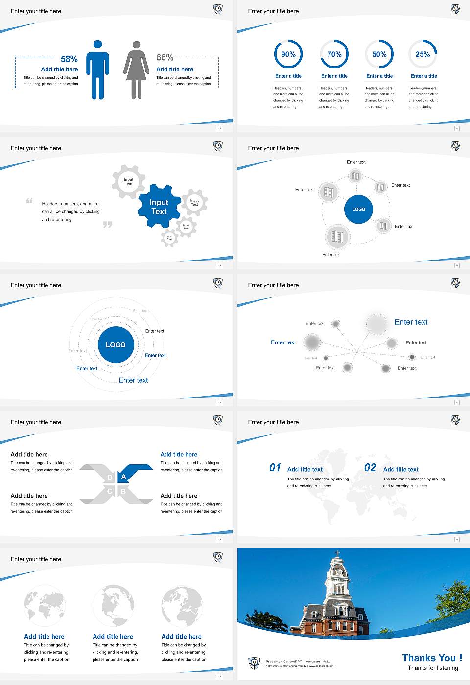 Notre Dame of Maryland University Course/Courseware Creation PPT Template16:9 ratio PPT effect preview image4