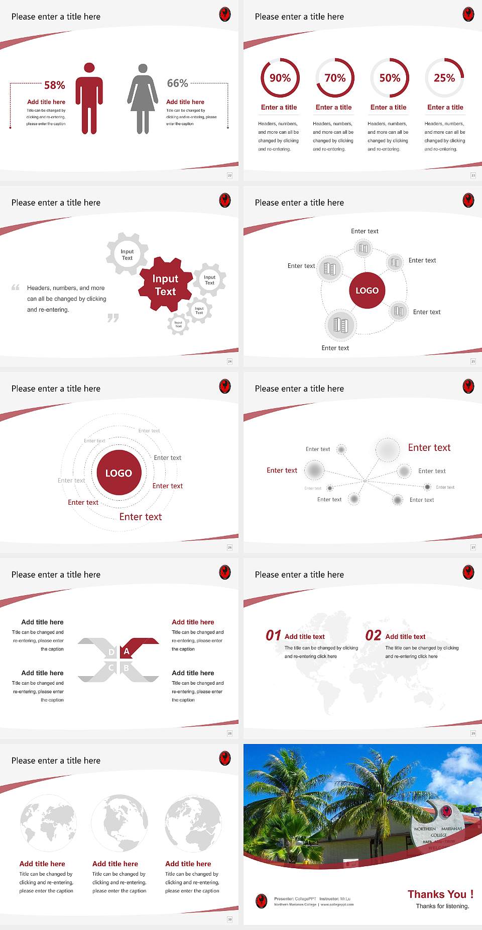 Northern Marianas College Course/Courseware Creation PPT Template4:3 ratio PPT effect preview image4