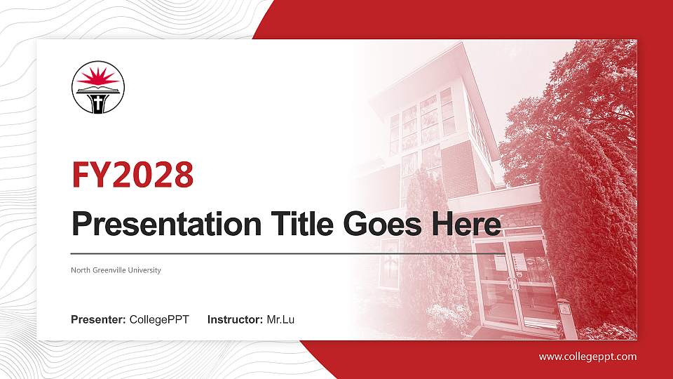 North Greenville University Academic Presentation/Research Findings Report PPT Template16:9 ratio PPT effect preview image