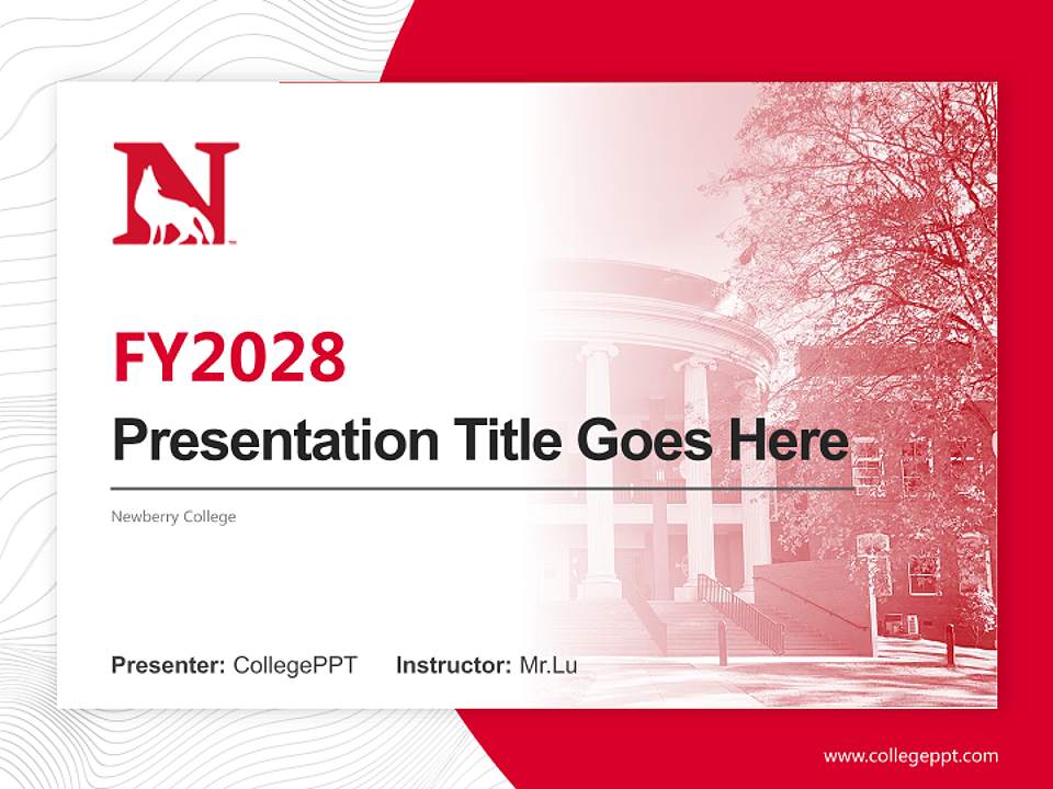 Newberry College Academic Presentation/Research Findings Report PPT Template4:3 ratio PPT effect preview image5