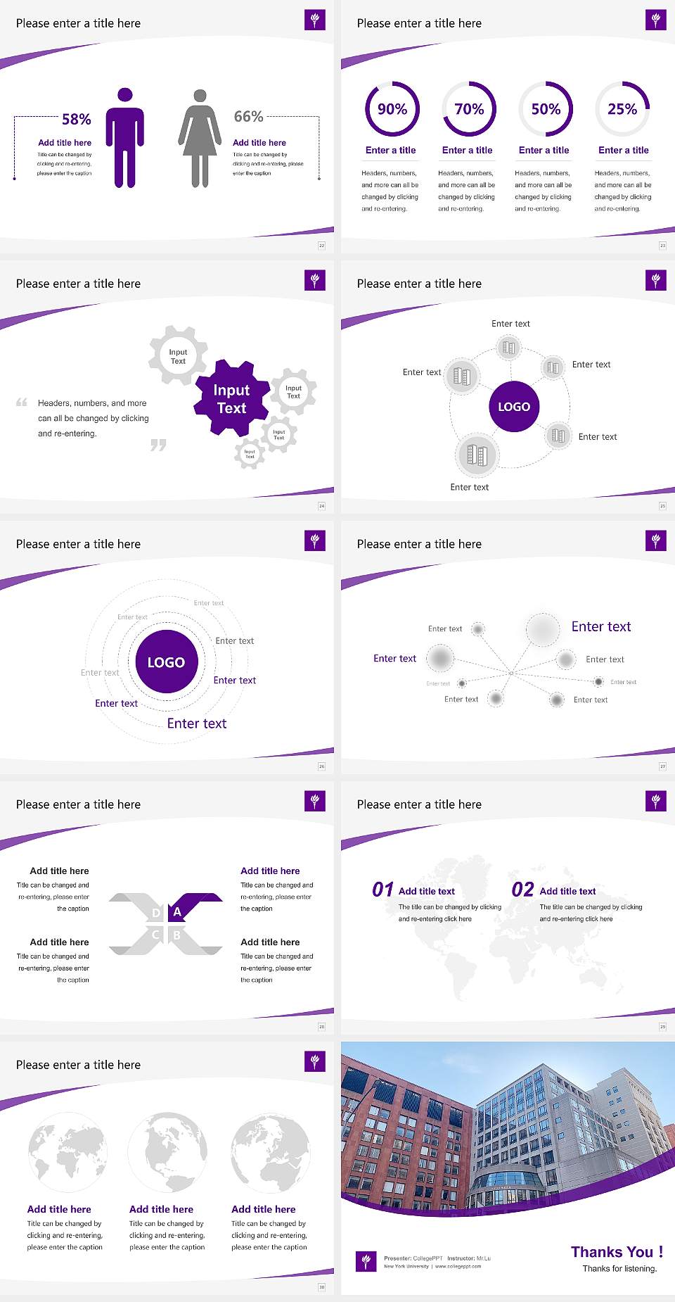 New York University Course/Courseware Creation PPT Template4:3 ratio PPT effect preview image4