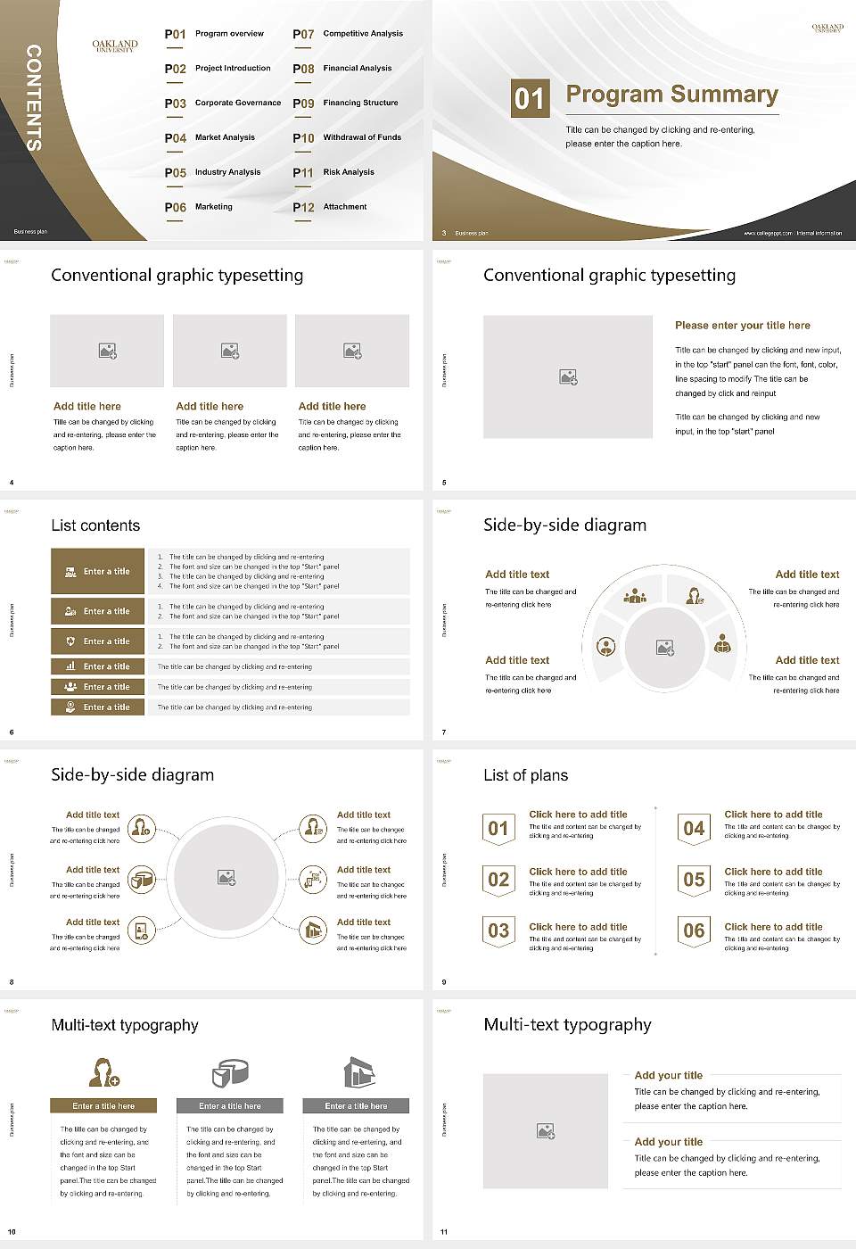 Oakland University Competition/Entrepreneurship Contest PPT Template16:9 ratio PPT effect preview image2