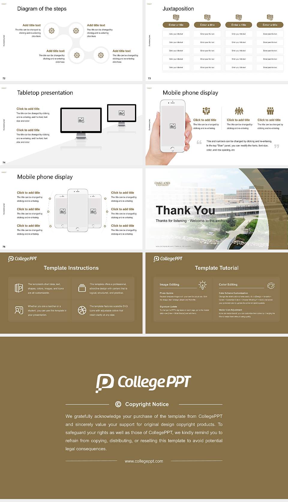 Oakland University Competition/Entrepreneurship Contest PPT Template16:9 ratio PPT effect preview image9