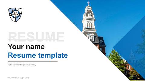 Notre Dame of Maryland University Resume PPT Template
