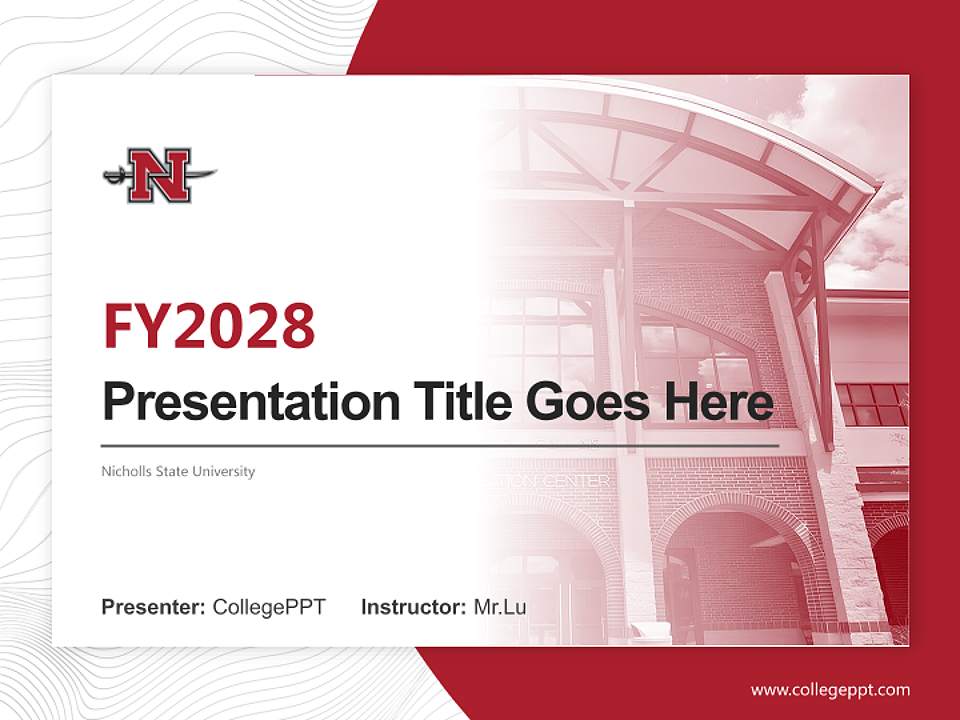Nicholls State University Academic Presentation/Research Findings Report PPT Template4:3 ratio PPT effect preview image5
