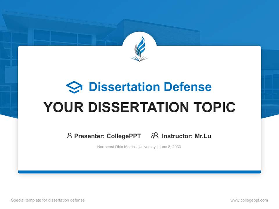 Northeast Ohio Medical University Graduation Thesis Defense PPT Template4:3 ratio PPT effect preview image7