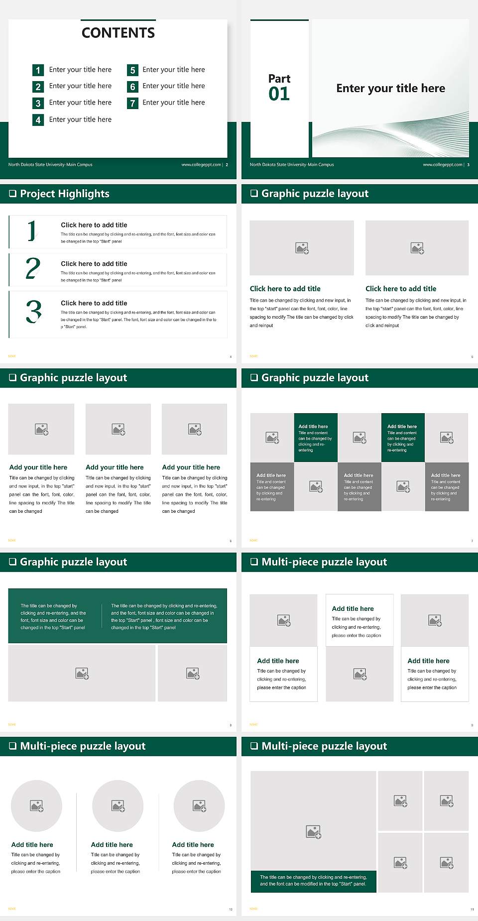 North Dakota State University-Main Campus General Purpose PPT Template4:3 ratio PPT effect preview image2
