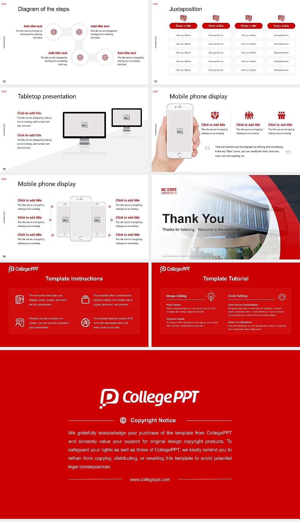 North Carolina State University at Raleigh Competition/Entrepreneurship Contest PPT Template16:9 ratio PPT effect preview image9