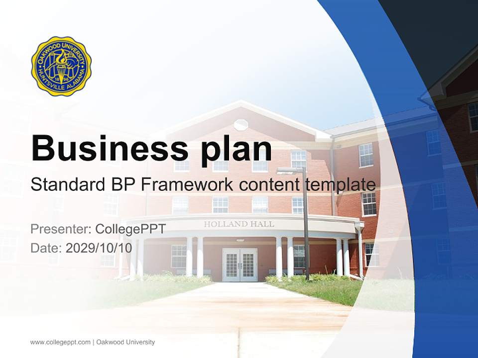 Oakwood University Competition/Entrepreneurship Contest PPT Template4:3 ratio PPT effect preview image9