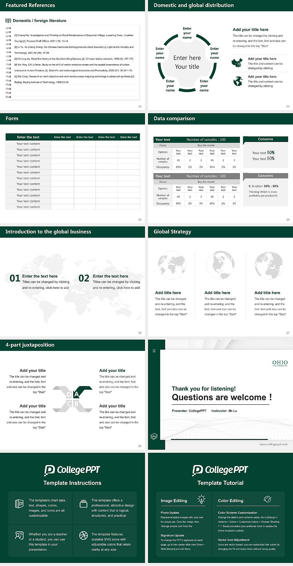 Ohio University-Main Campus Thesis Proposal/Graduation Defense PPT Template4:3 ratio PPT effect preview image4