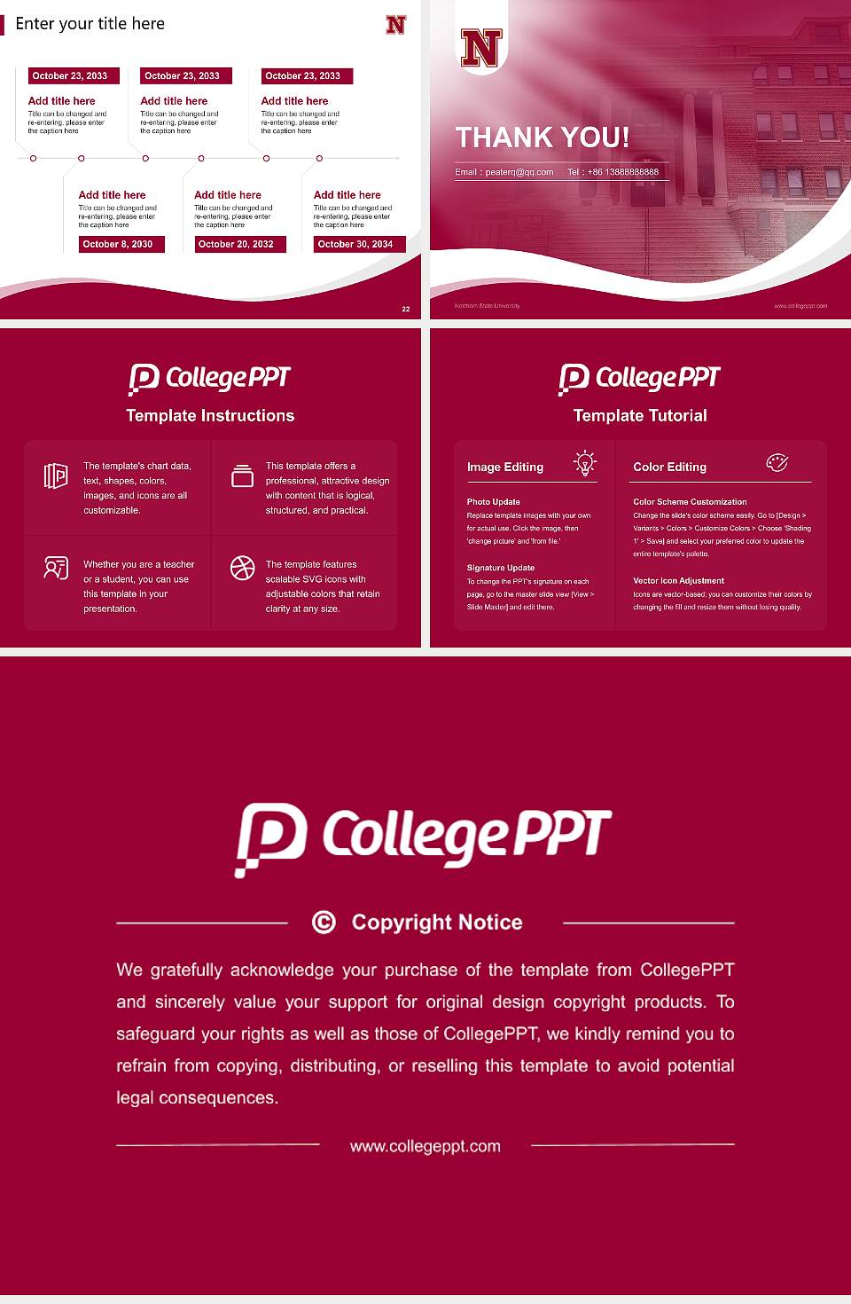 Northern State University Lecture Sharing and Networking Event PPT Template4:3 ratio PPT effect preview image4