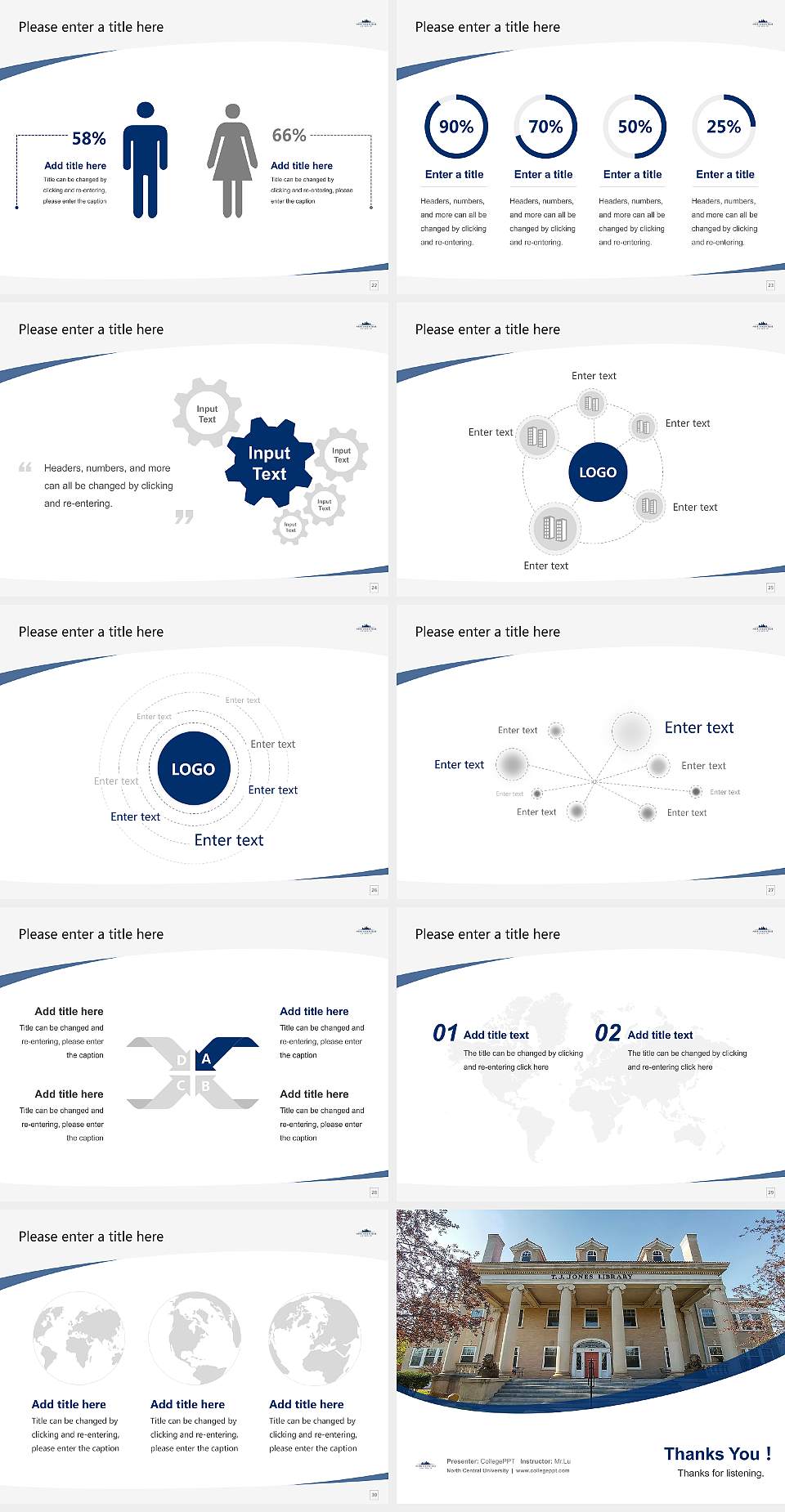 North Central University Course/Courseware Creation PPT Template4:3 ratio PPT effect preview image4