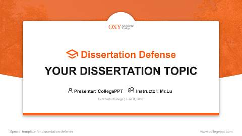 Occidental College Graduation Thesis Defense PPT Template