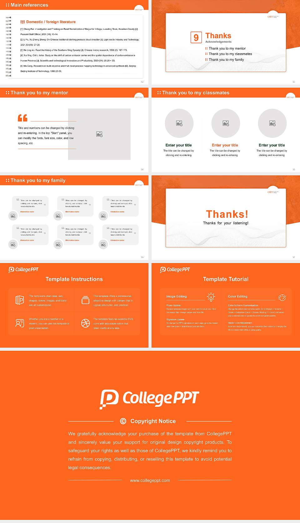 Occidental College Graduation Thesis Defense PPT Template16:9 ratio PPT effect preview image7