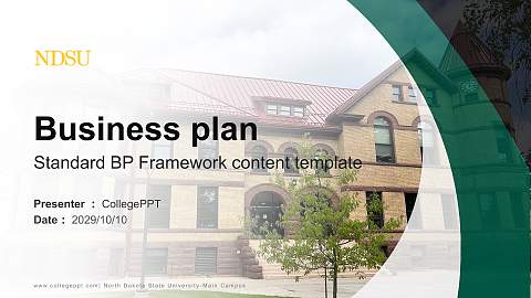 North Dakota State University-Main Campus Competition/Entrepreneurship Contest PPT Template