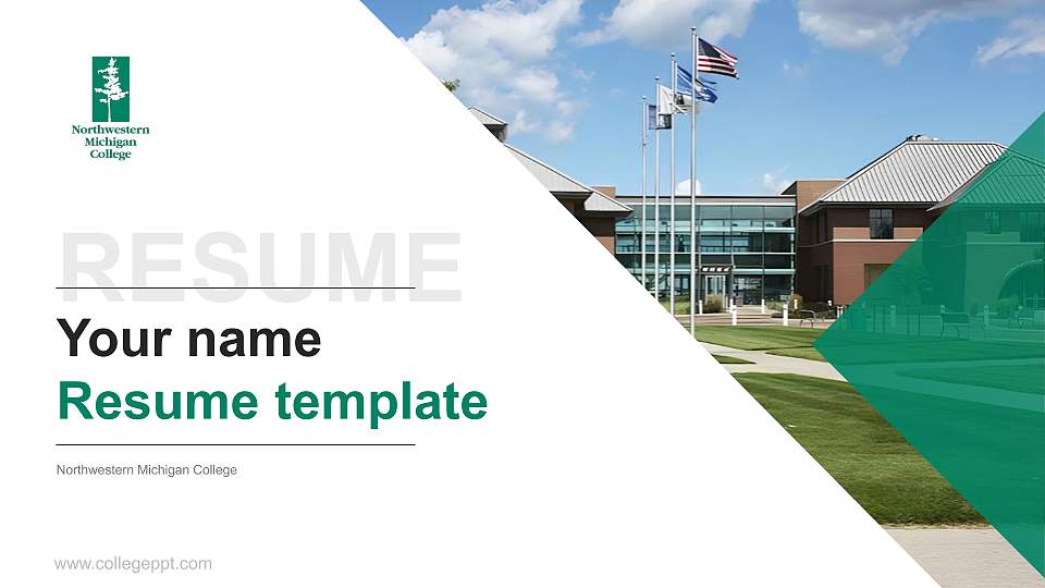 Northwestern Michigan College Resume PPT Template16:9 ratio PPT effect preview image1
