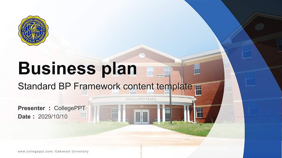 Oakwood University Competition/Entrepreneurship Contest PPT Template16:9 ratio PPT effect preview image