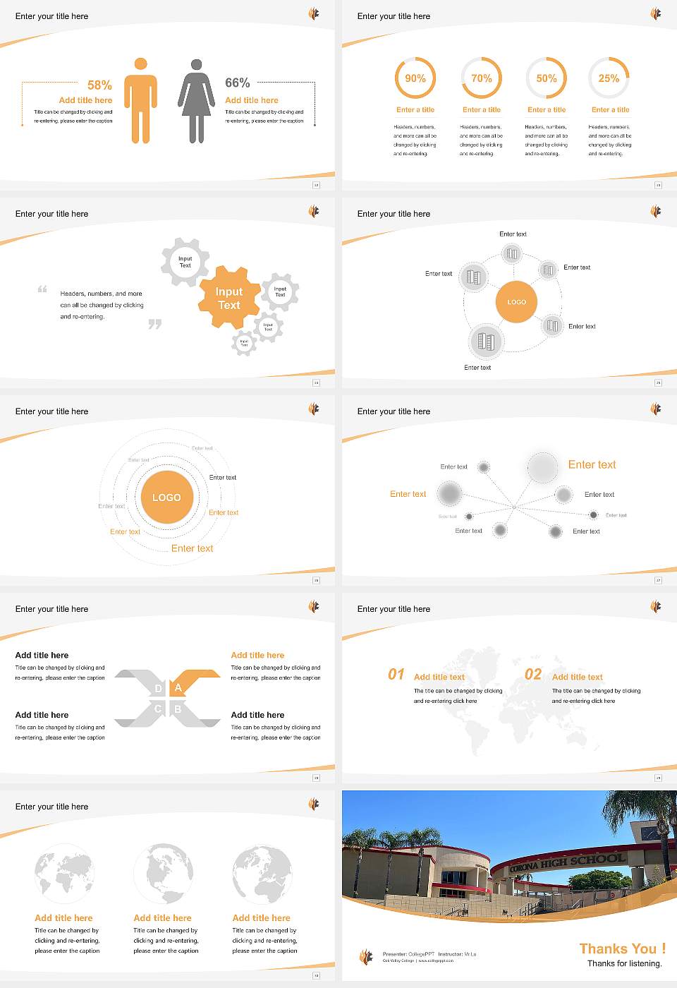 Oak Valley College Course/Courseware Creation PPT Template16:9 ratio PPT effect preview image4