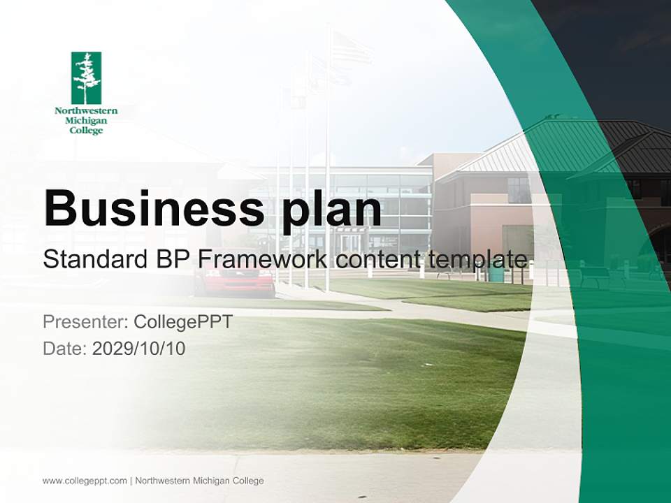 Northwestern Michigan College Competition/Entrepreneurship Contest PPT Template4:3 ratio PPT effect preview image9