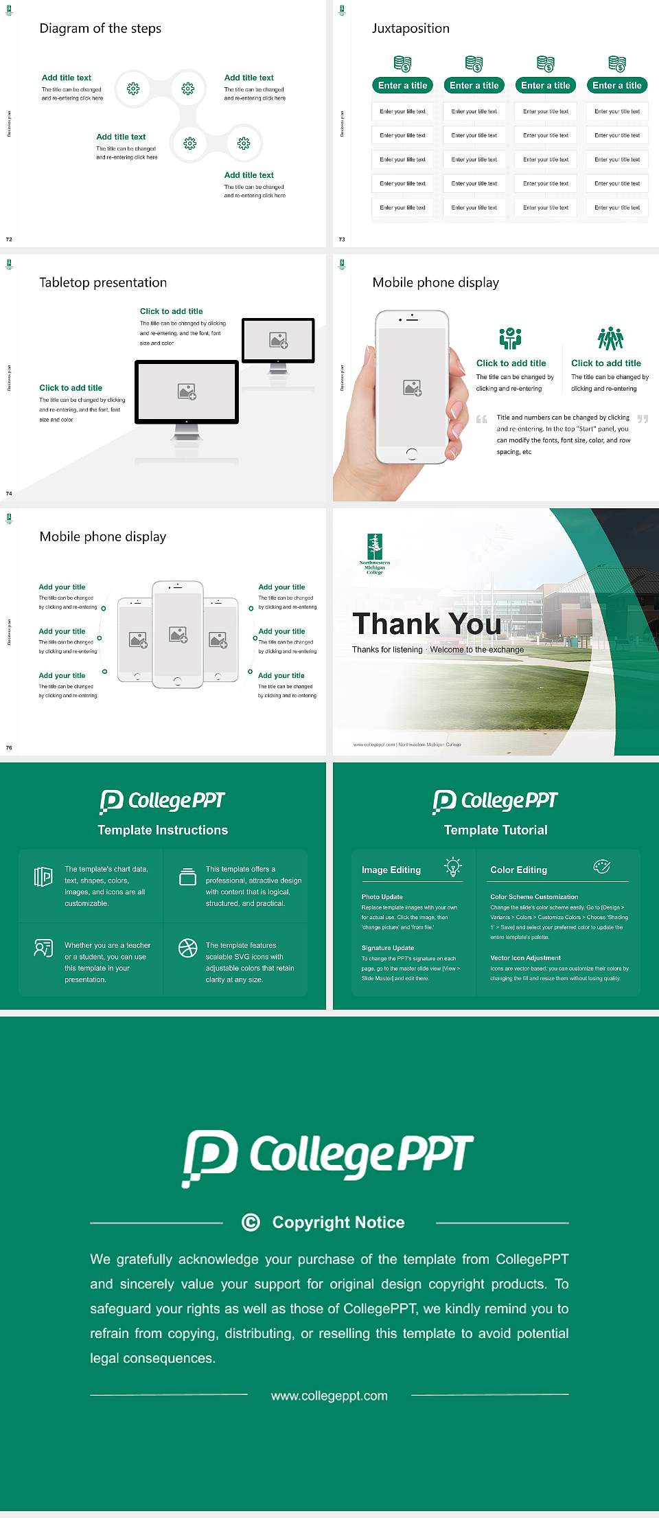 Northwestern Michigan College Competition/Entrepreneurship Contest PPT Template4:3 ratio PPT effect preview image9