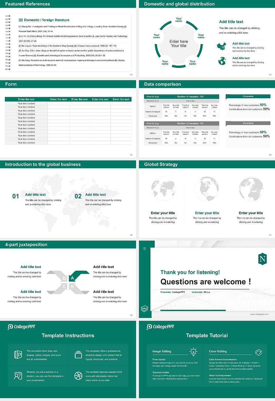 Nichols College Thesis Proposal/Graduation Defense PPT Template16:9 ratio PPT effect preview image4