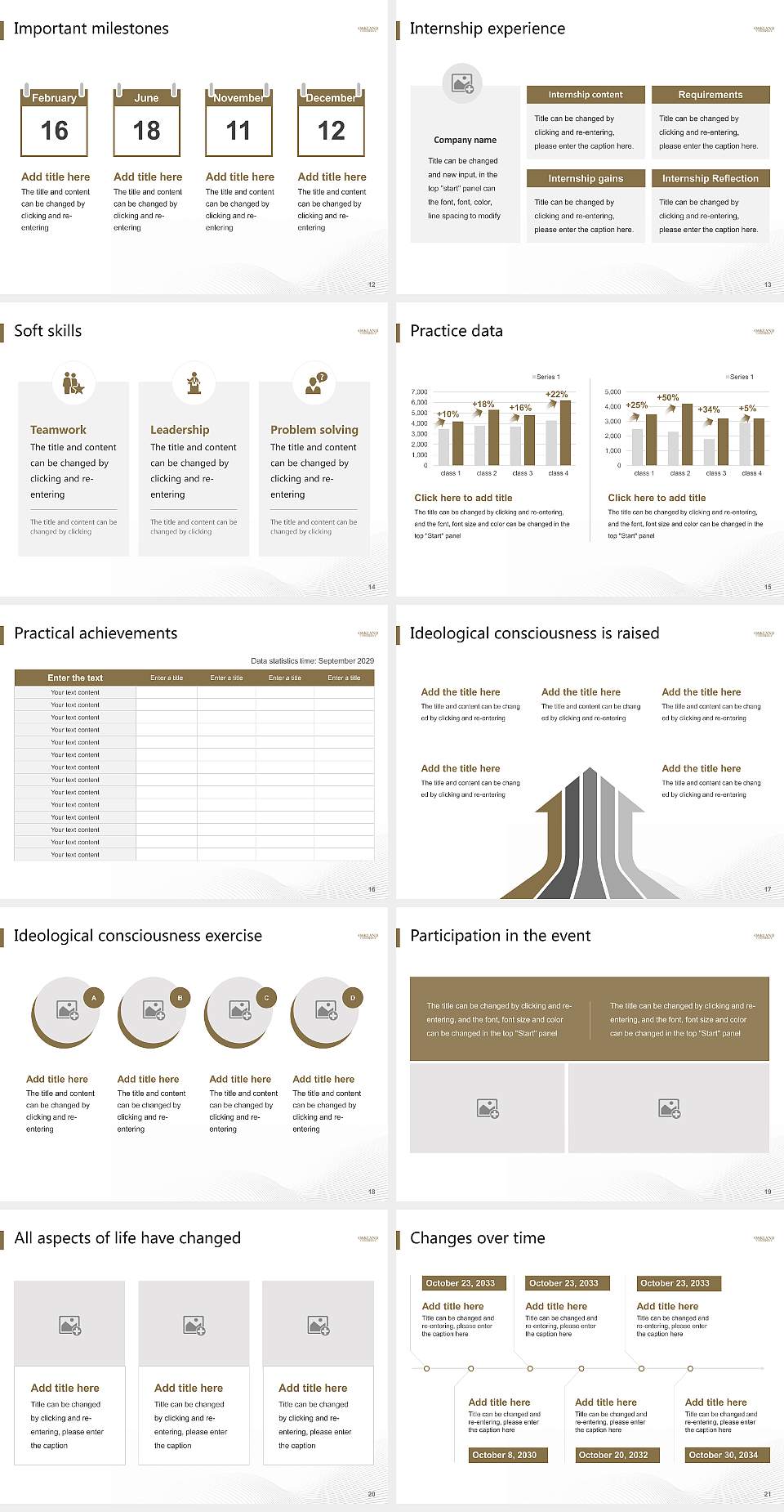 Oakland University National Scholarship Defense PPT Template4:3 ratio PPT effect preview image3