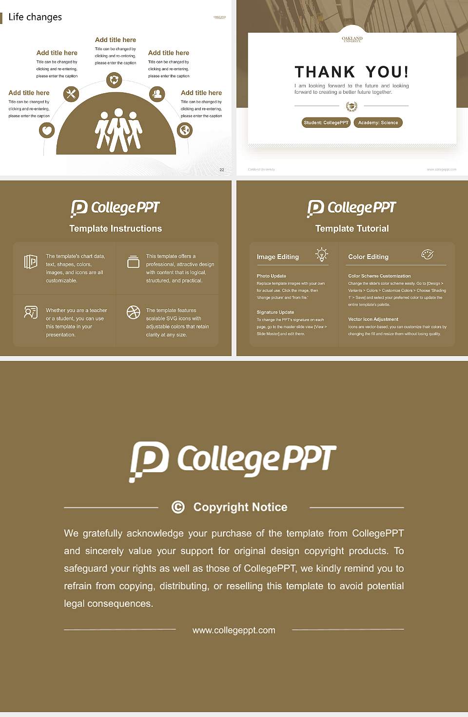 Oakland University National Scholarship Defense PPT Template4:3 ratio PPT effect preview image4
