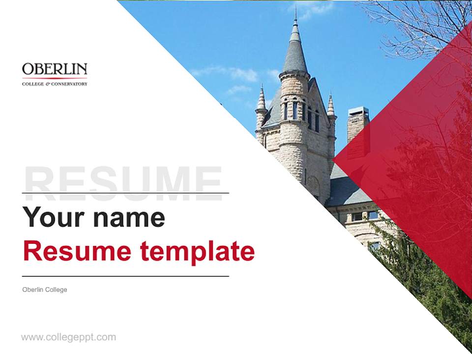 Oberlin College Resume PPT Template4:3 ratio PPT effect preview image5