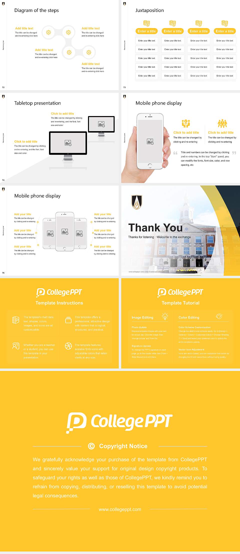 Ohio Dominican University Competition/Entrepreneurship Contest PPT Template4:3 ratio PPT effect preview image9
