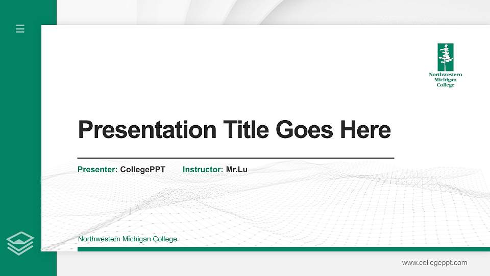 Northwestern Michigan College Thesis Proposal/Graduation Defense PPT Template16:9 ratio PPT effect preview image