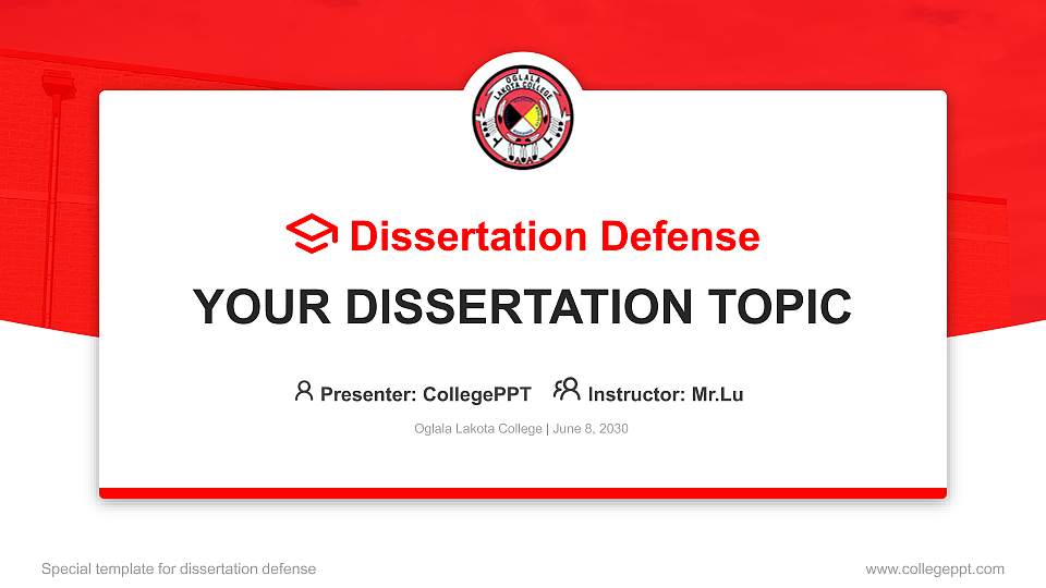 Oglala Lakota College Graduation Thesis Defense PPT Template16:9 ratio PPT effect preview image
