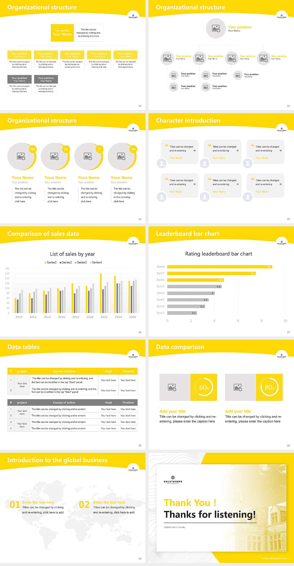 Oglethorpe University Academic Presentation/Research Findings Report PPT Template4:3 ratio PPT effect preview image4