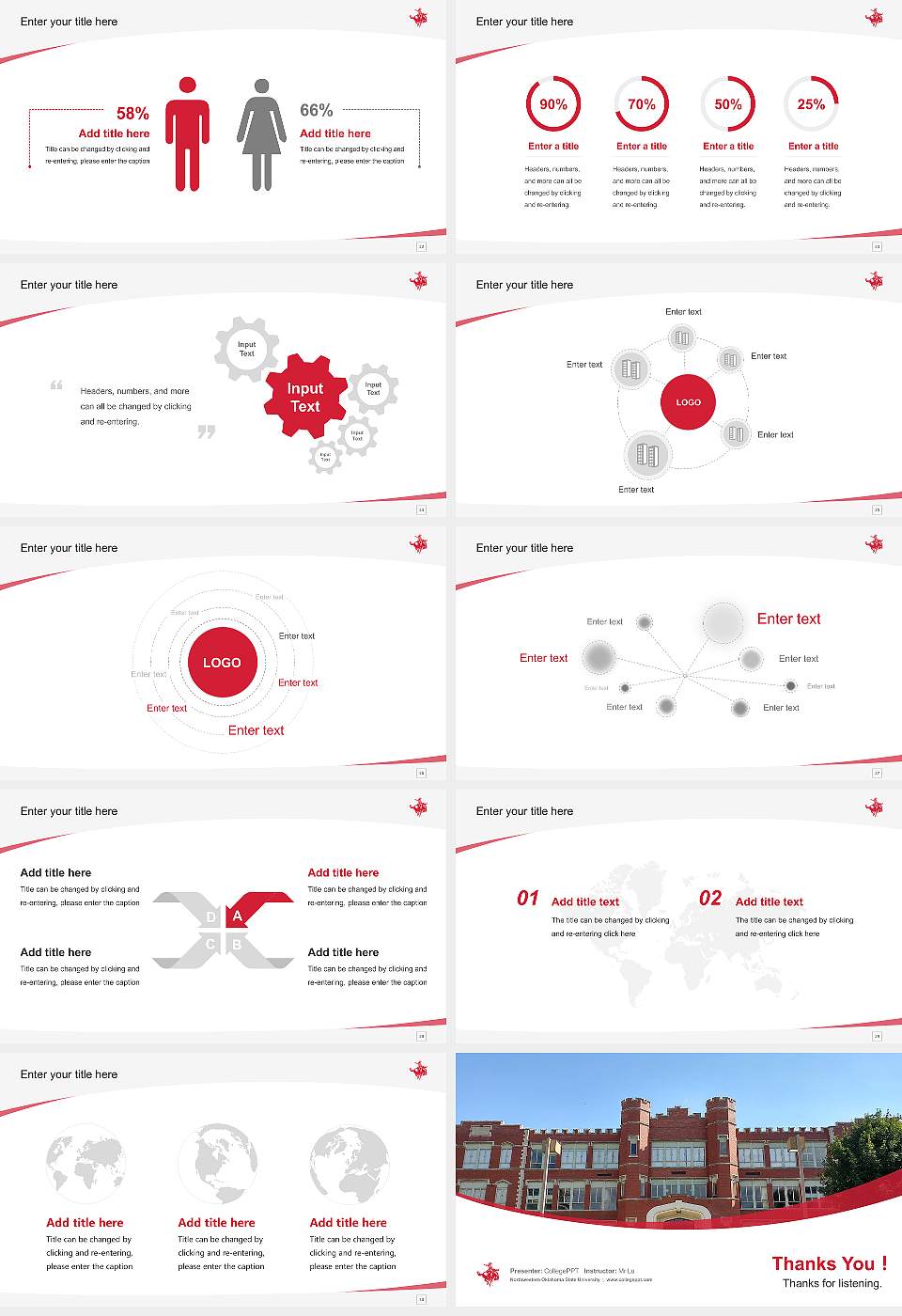 Northwestern Oklahoma State University Course/Courseware Creation PPT Template16:9 ratio PPT effect preview image4