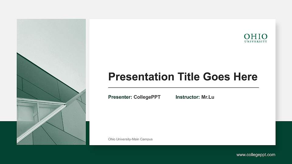 Ohio University-Main Campus General Purpose PPT Template16:9 ratio PPT effect preview image