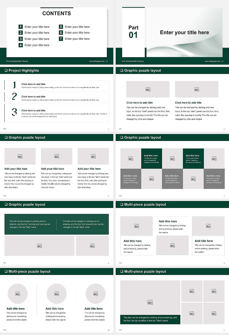 Ohio University-Main Campus General Purpose PPT Template16:9 ratio PPT effect preview image2