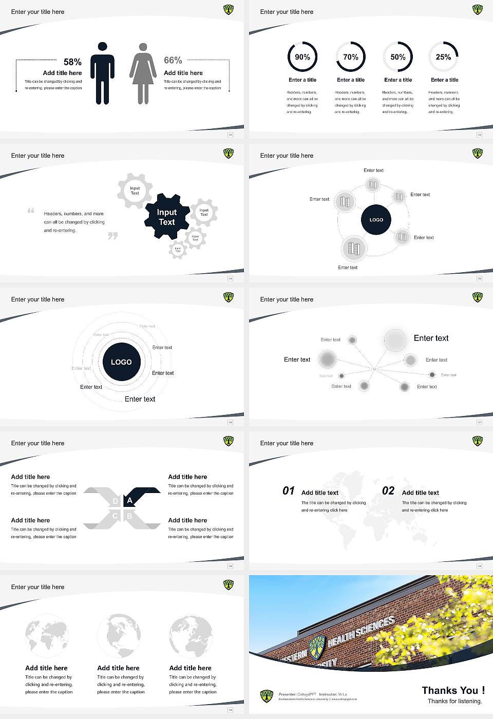 Northwestern Health Sciences University Course/Courseware Creation PPT Template16:9 ratio PPT effect preview image4