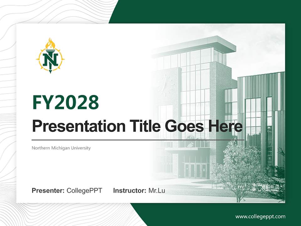 Northern Michigan University Academic Presentation/Research Findings Report PPT Template4:3 ratio PPT effect preview image5