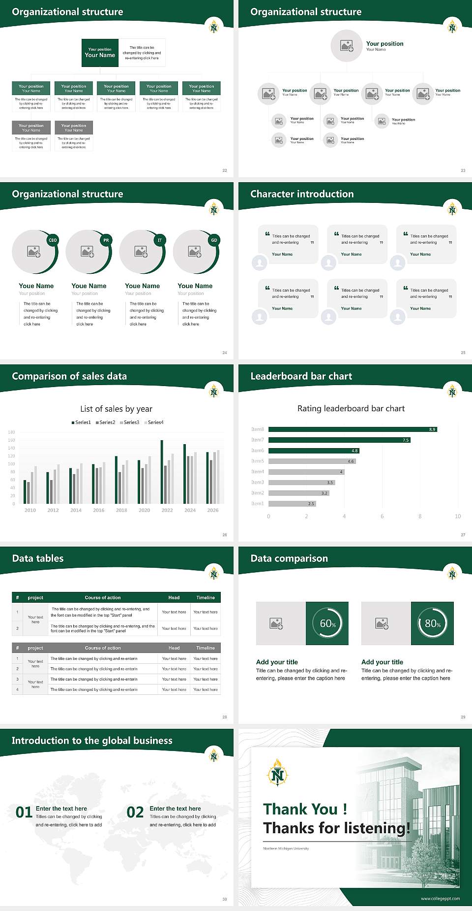 Northern Michigan University Academic Presentation/Research Findings Report PPT Template4:3 ratio PPT effect preview image4
