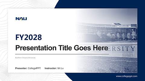 Northern Arizona University Academic Presentation/Research Findings Report PPT Template