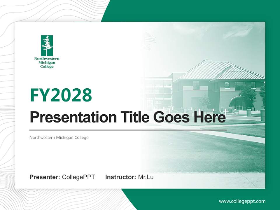 Northwestern Michigan College Academic Presentation/Research Findings Report PPT Template4:3 ratio PPT effect preview image5