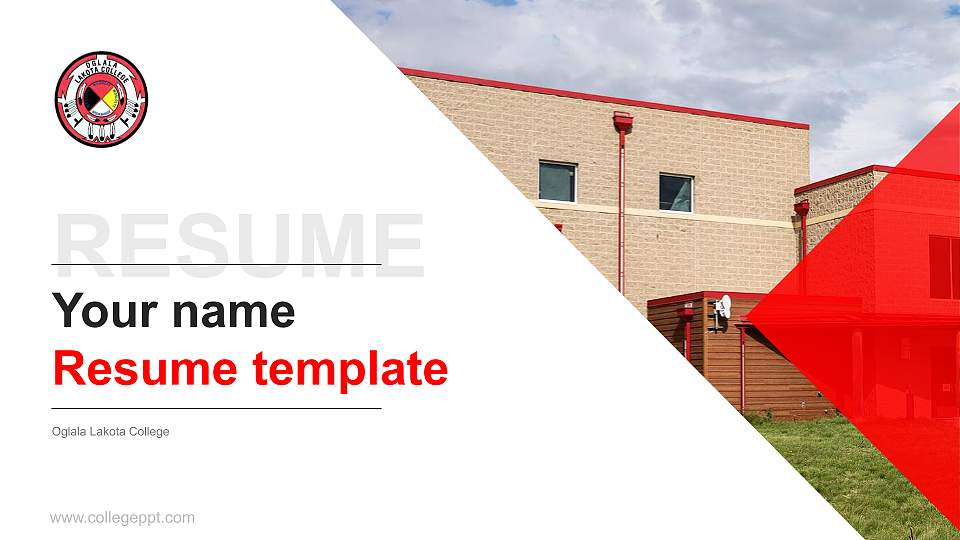 Oglala Lakota College Resume PPT Template16:9 ratio PPT effect preview image