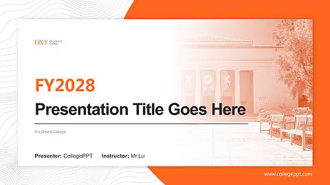 Occidental College Academic Presentation/Research Findings Report PPT Template