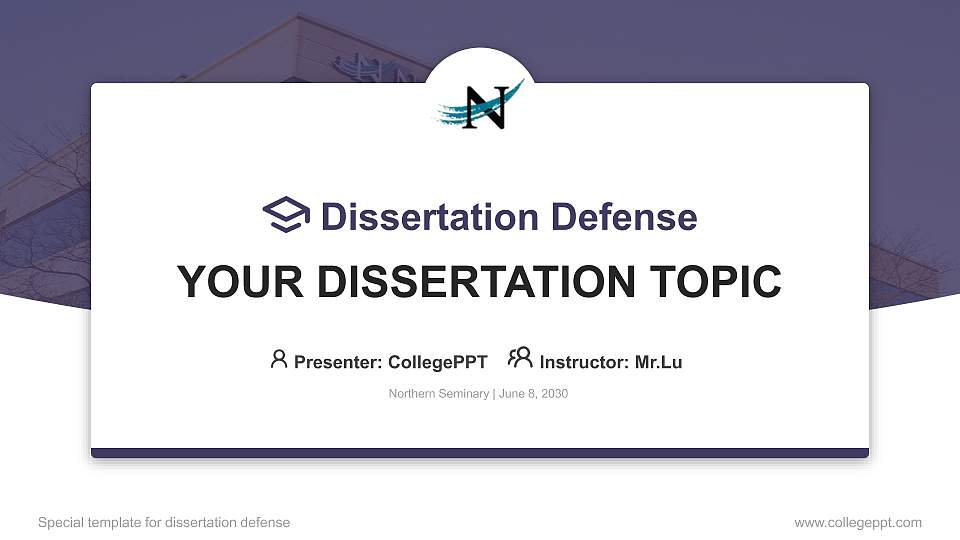 Northern Seminary Graduation Thesis Defense PPT Template16:9 ratio PPT effect preview image
