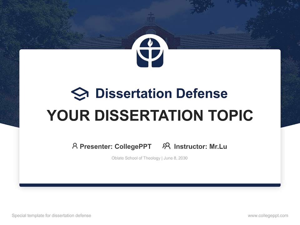 Oblate School of Theology Graduation Thesis Defense PPT Template4:3 ratio PPT effect preview image7