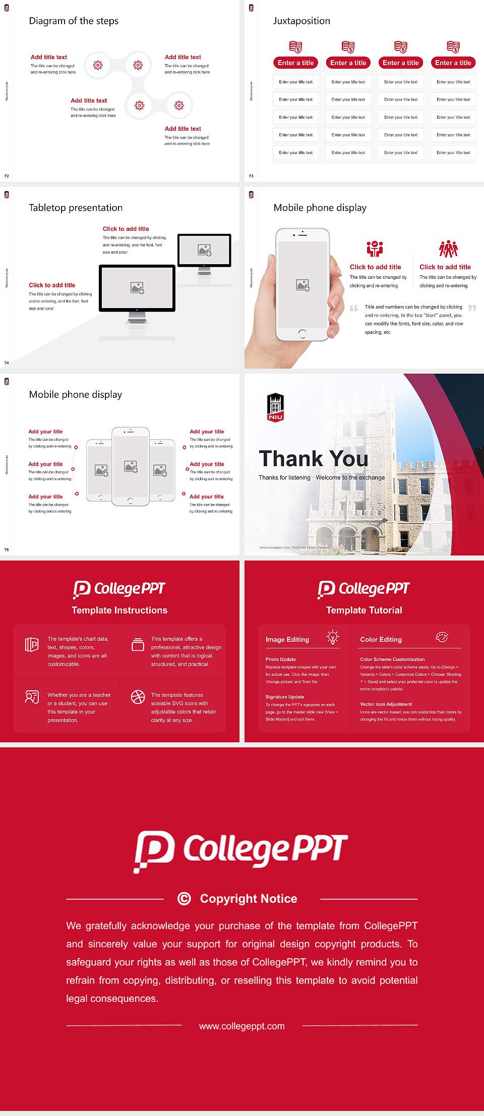Northern Illinois University Competition/Entrepreneurship Contest PPT Template4:3 ratio PPT effect preview image9