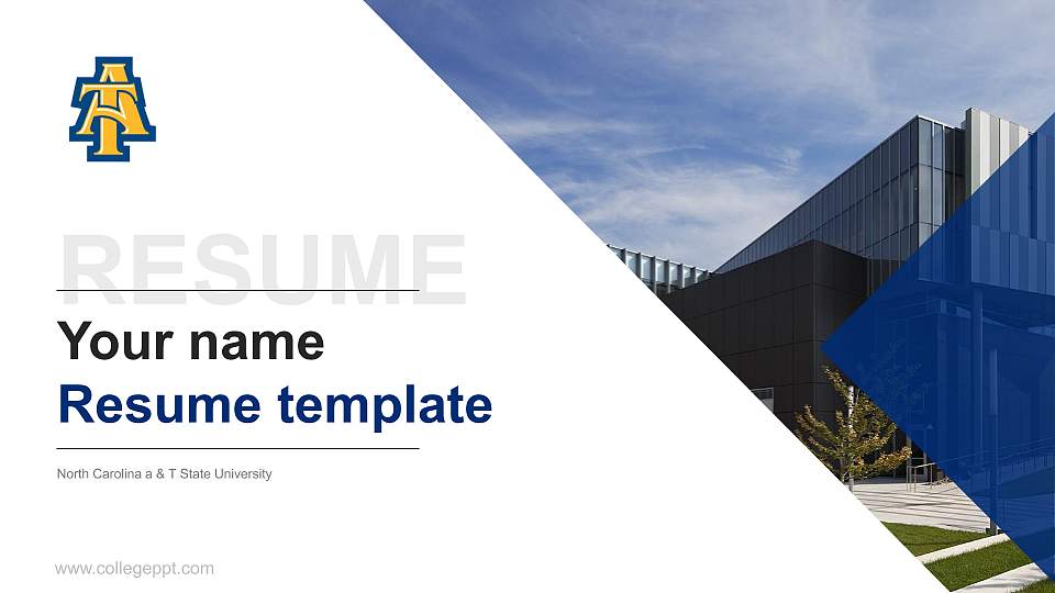 North Carolina a & T State University Resume PPT Template16:9 ratio PPT effect preview image